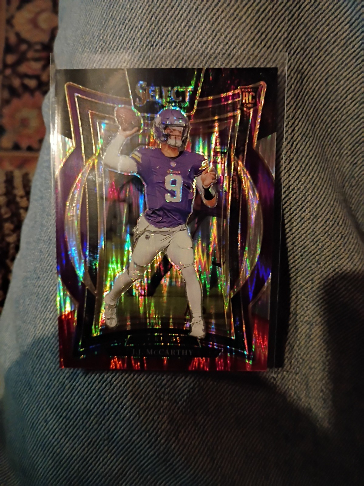 2024 Panini Select - Concourse J.J. McCarthy #24 Black & Red Shock Prizm (RC)