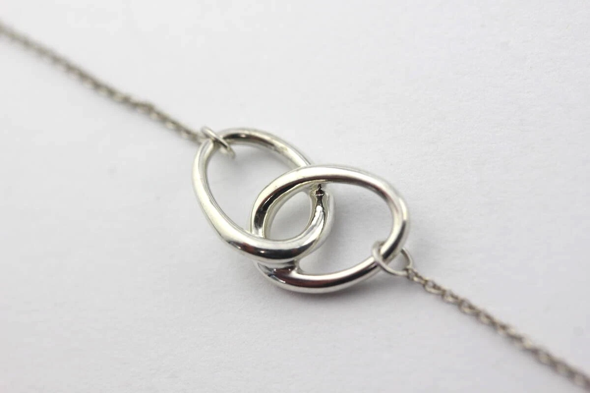 Collana Tiffany & Co. Anello ad Incastro 16" Argento 925 Peretti Autentica #2576