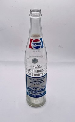 1975 Pepsi Salutes East Tennessee State University ETSU Glass 16 oz. Bottle