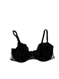 Studio La Perla Black Lace Balconette Bra Size 38C Sheer Underwired