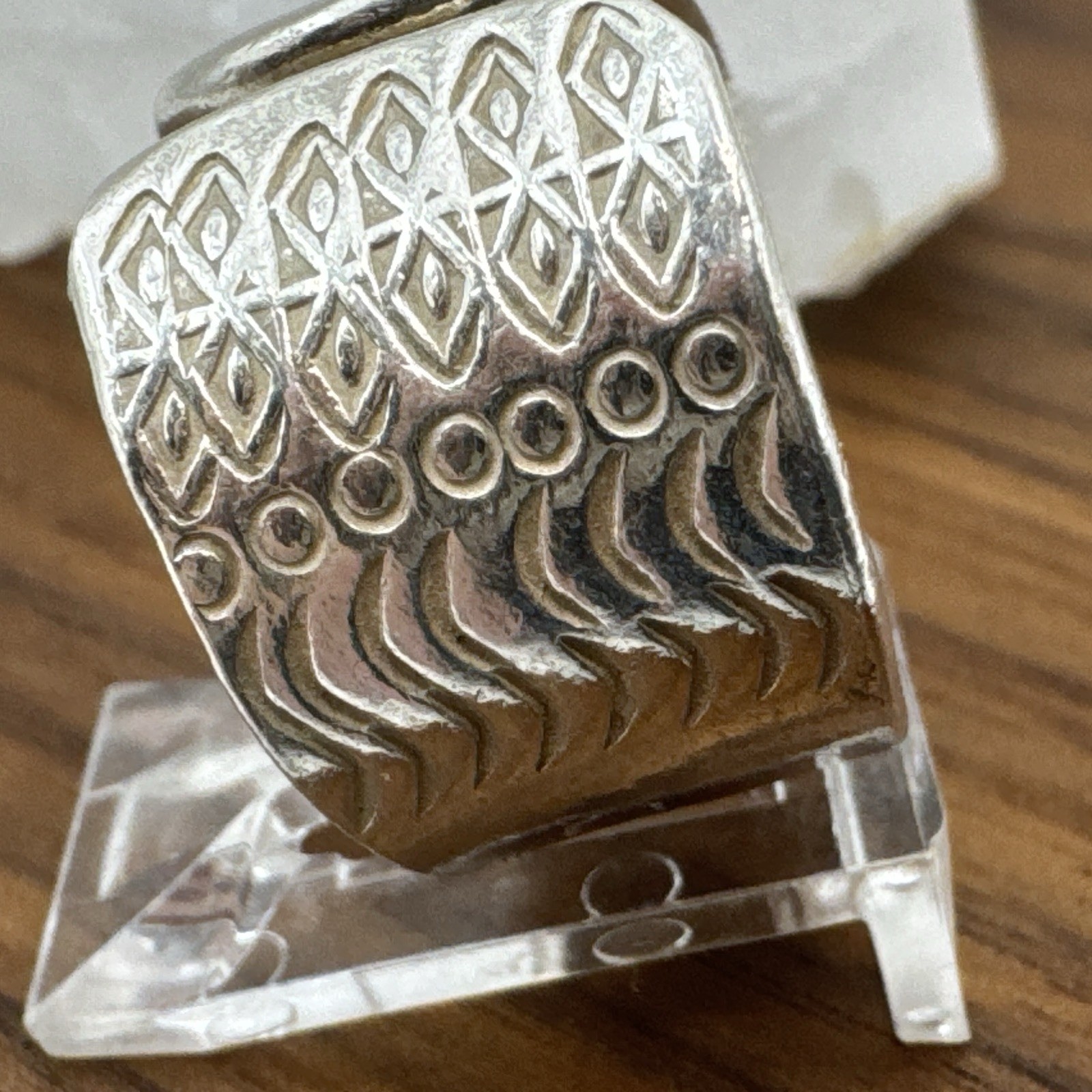 925 Solid Sterling Silver Hammered Handmade Ring … - image 6