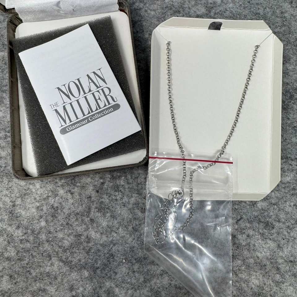 复古 Nolan Miller 大号百合花水钻项链银色紫色 — 第 4/4 张图片