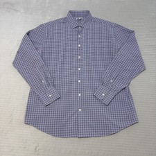 Peter Millar Mens Button Down Long Sleeve Dress Shirt Check Plaid Cotton XL