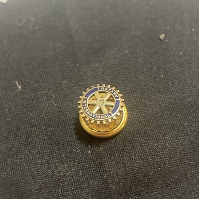 Vintage Rotary International 10K Gold Enamel Lapel Screw Pin Gordon B Miller 1g