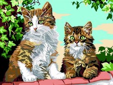 Seg De Paris Needlepoint canvas for halfstitch without yarn Kittens Make the ...