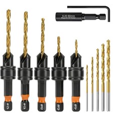 Countersink Drill Bit Set, 12Pcs Wood Counter Sink Drill Bits for #4, #6, #8, #1