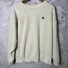 Vintage Adidas Sweatshirt Mens Large L White Crew Neck 90s Y2K