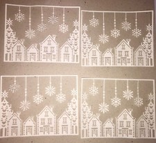 5 snowflake village cardstock paper die cut embellishments