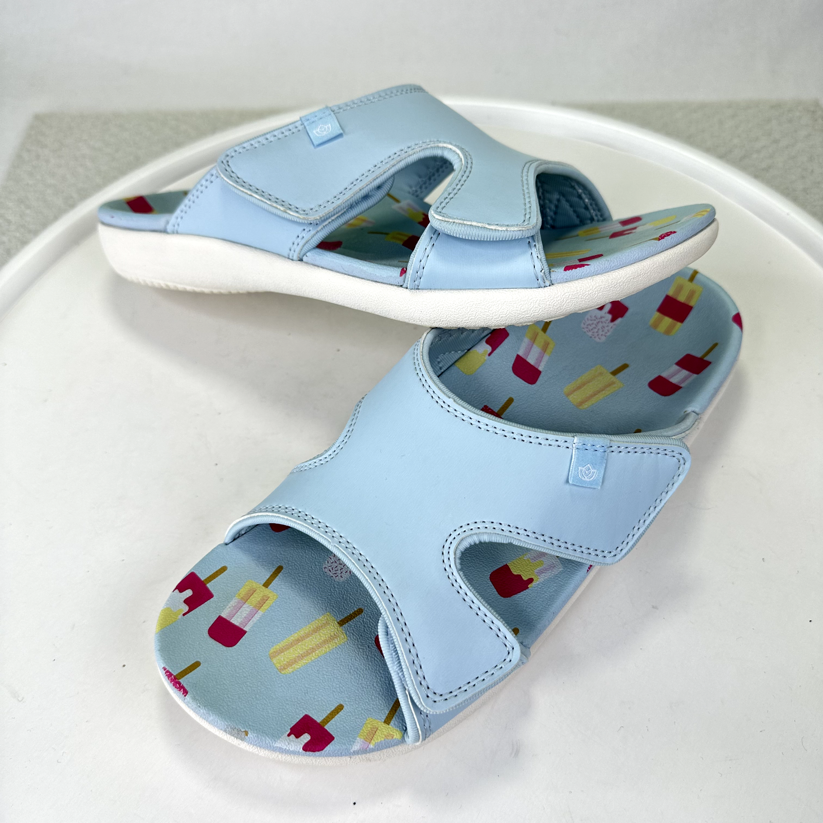 Spenco Kholo Orthotic Slide Sandals Blue Popsicle Print Womens Size 9 | eBay
