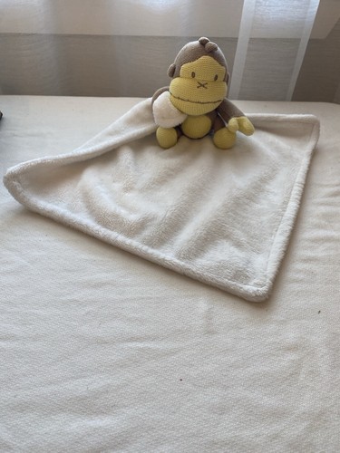 Baby Bum Knit Duke Monkey 13" Lovey Security Blanket White Brown 2020 Sun Bum