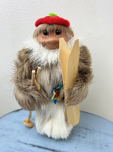 Erkki Juopperi Arctic Troll Doll Figure Rovaniemi Finland Scandinavian Fur 8"