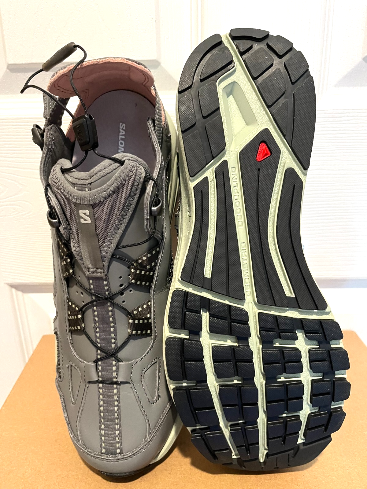 Scarpe Salomon uomo pelle techsonic grigio peltro nuove con scatola 10 5