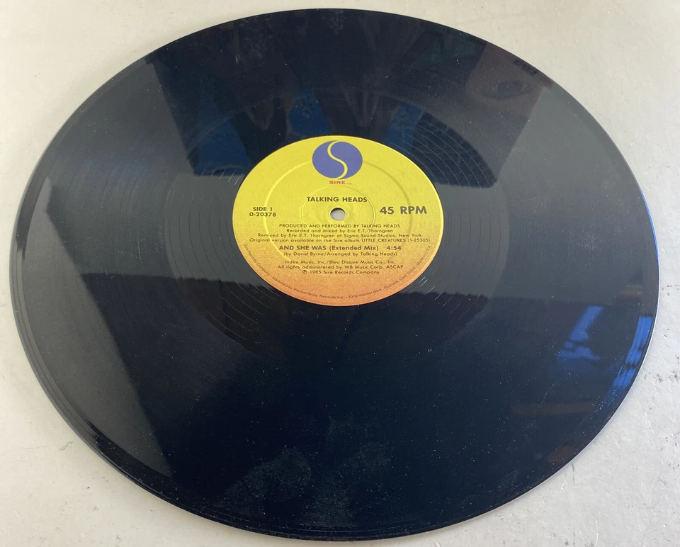 Talking Heads - And She Was Remix  1985 12" Promo Lp Vinyl Foto 3 de 4