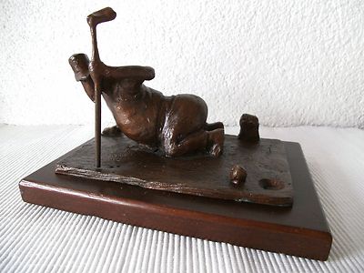 Bronze Statue Figur Skulptur Golfspieler Golfer Tiger N. Chan sign.  Art & Golf
