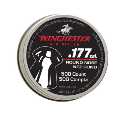 Winchester Air Rifles .177 Caliber Round-Nose Pellets for Air Guns, 500-Count