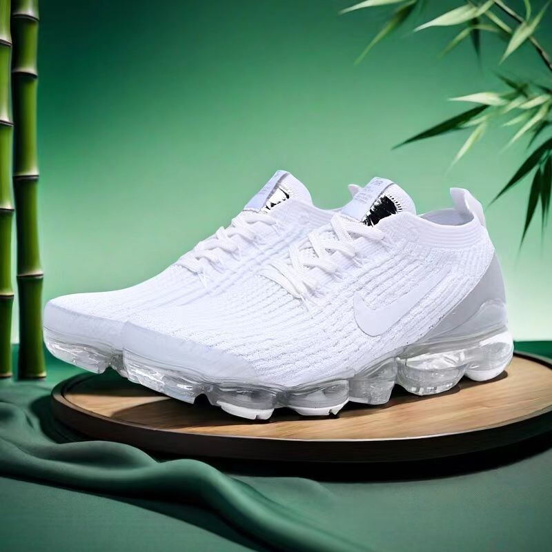 nike air vapormax 3 flyknit trainers in triple white
