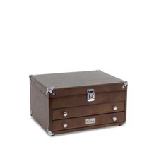 Gerstner International GI-T14-D Dark Oak 2 Drawer EDC Jewelry Box Case NEW ITEM!