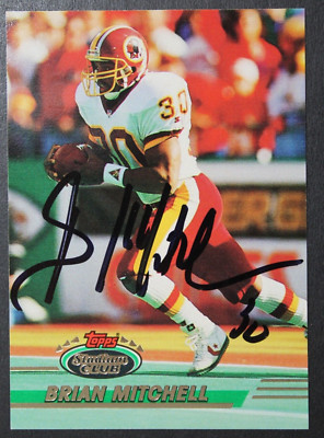 Brian Mitchell Washington Autographed Signed 1993 Topps Stadium Club #272 Card