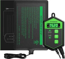 VIVOSUN 8"x12" Reptile Heating Pad w/ Digital Thermostat Under Tant 40-108°F