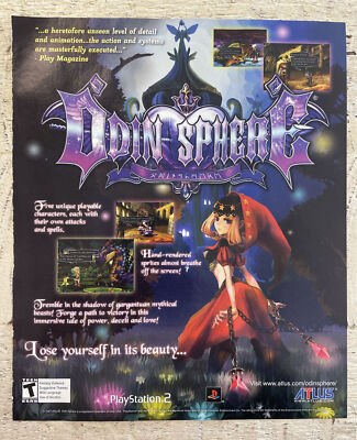 2007 ODIN SPHERE Action RPG Playstation 2 PS2 Video Game Print AD / POSTER