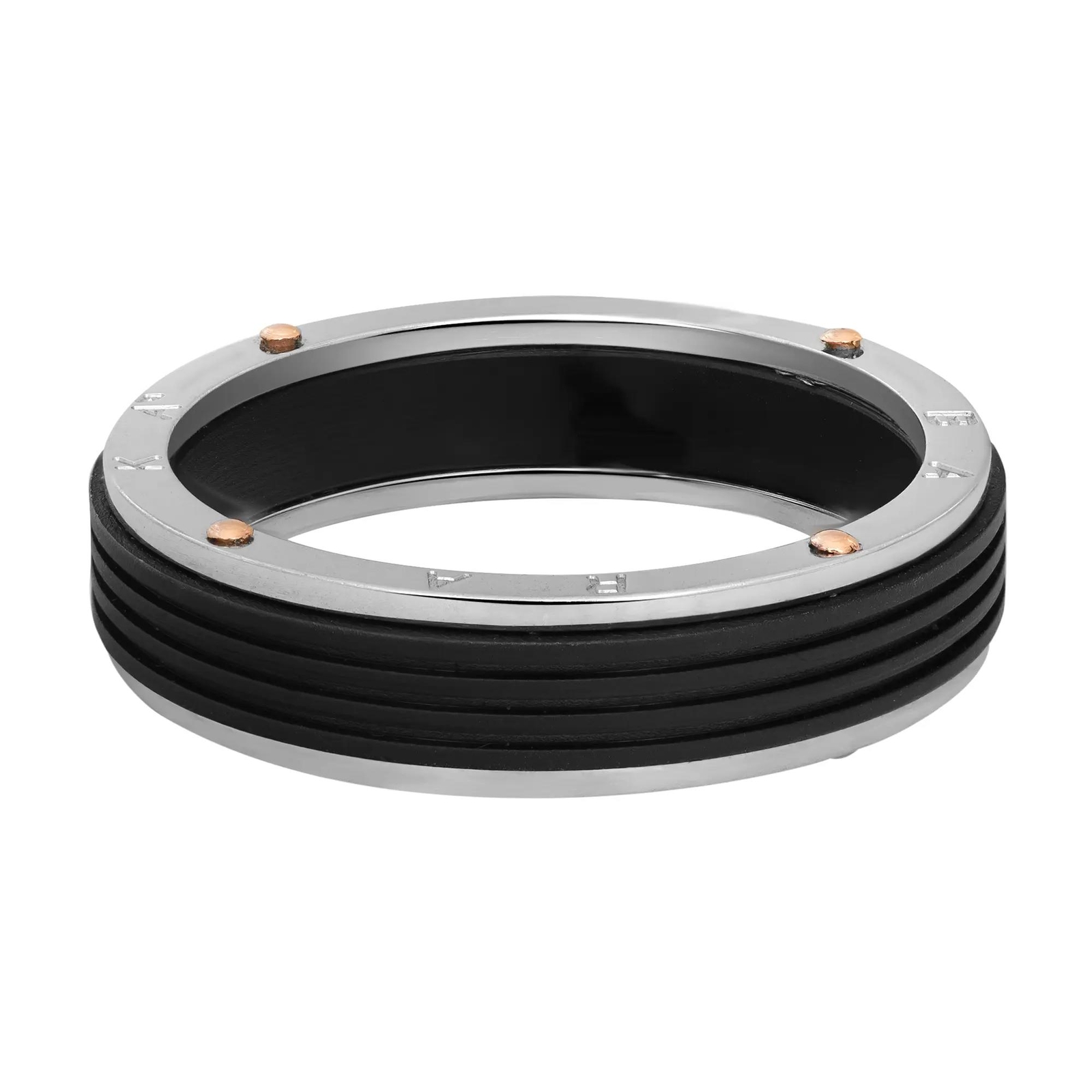 Мужское кольцо Baraka Ritmika AN211461BRGR из белого и розового золота 18 карат, сталь, черный PVD SZ14