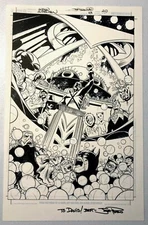 SUPERMAN #43 Page 20 BIZARRO JUSTICE LEAGUE Splash JOE PRADO INKS Original Art