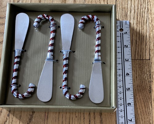NUOVO Godinger Gatherings Spargi burro set di 4 bastoncini di caramelle natalizie - Foto 4 di 4