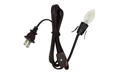 Brown Clip-in Lamp Cord and 7w Bulb for Salt Lamps, Christmas Villages, Pumpkins