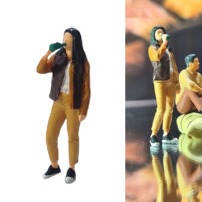 1:64 Maßstab winzige BBQ Menschen Maßstab Züge architektonische Diorama-Landschaft
