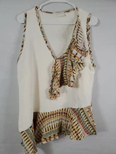 Sugarfox Tank Top Women’s Size Large Ruffle Detailing 