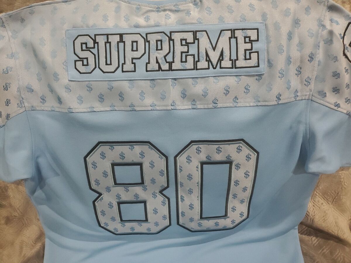 SS18 Supreme Monogram Football Top Jersey Carolina Blue SS18 Supreme Monogram Football Top Jersey Carolina Blue