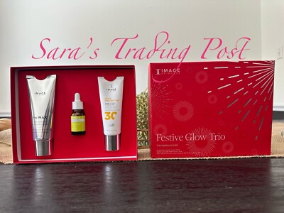 1 IMAGE Festive Glow Trio Gift Set 3 F/S Pcs: MOISTURIZER + SERUM + CLEANSER + 