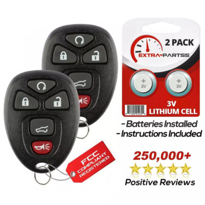 2 For 2007 2008 2009 2010 2011 2012 2013 2014 GMC Yukon Remote Car Key Fob