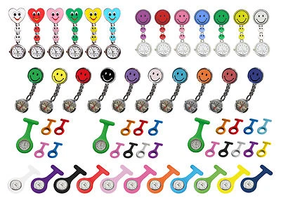 Schwesternuhr Typ Smiley Krankenschwesteruhr Kitteluhr Taschenuhr n. Wahl Tiga