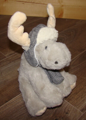 Enesco Kalidou Collection by GUND Grey 9'' MOOSE with HAT (771001) France