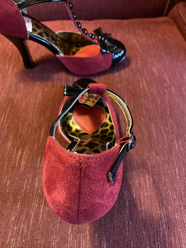 Pin Up Couture высокие каблуки замши и лакированная кожа размер 7 - Изображение 3 из 4