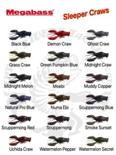 Megabass Sleeper Craw Soft Plastic Lure - Choose Color