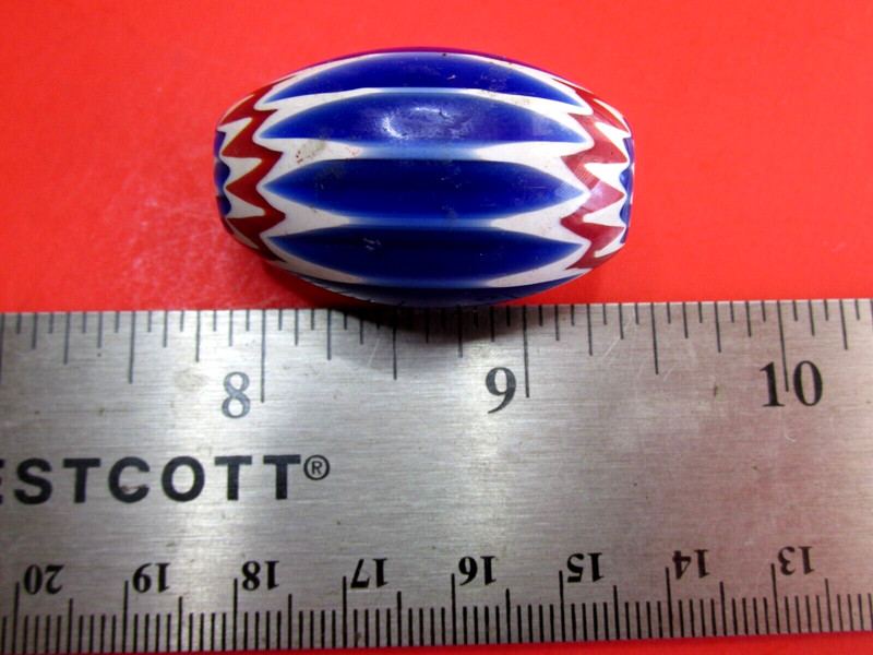 ANTIQUE MURANO ART GLASS BEAD NATIVE AMERICAN TRADE INDIAN RARE VENETIAN  LARGE