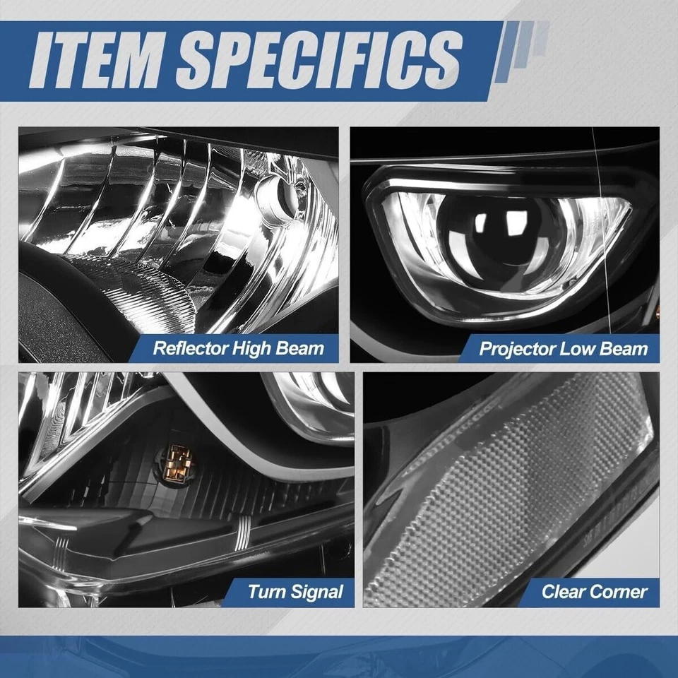 For 2014 2015 2016 Corolla Black Headlights Headlamps NEW Headlamps SET - Image 3 of 4