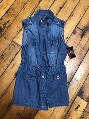 Sleeveless Denim Tunic, Brand New, Size Small, 100% cotton