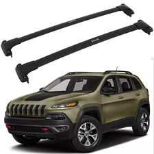 Roof Rack Black For 2015-2020 Jeep Cherokee Cross Bar Set Luggage Cargo Carrier
