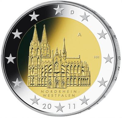 2011 Germany   2 Euro UNC Coin - North Rhine Westphalia Cologne - Berlin (A)