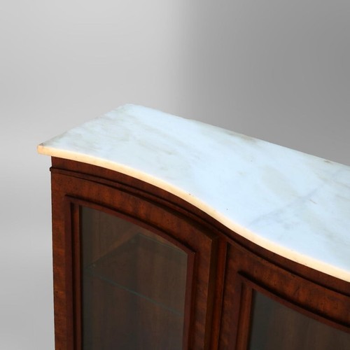 Antique French Louis XV Flame Mahogany Swell Front Marble Top Server C1830 - Picture 9 of 19
