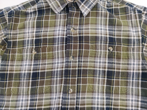 Red Head Brand Co Flannel Plaid Shirt Long Sleeve Green Blue White (Medium) - Picture 11 of 11