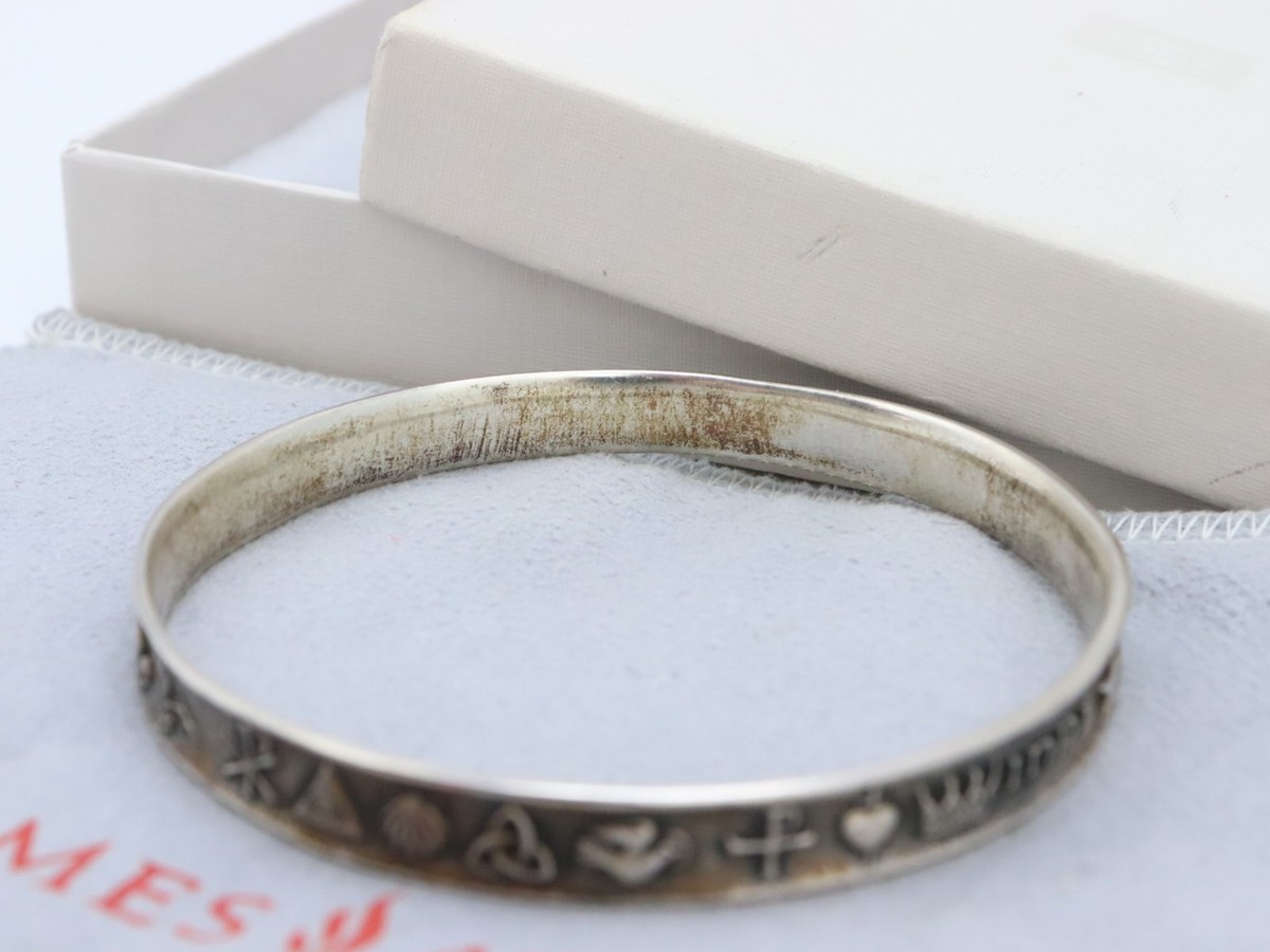 James Avery 925 Sterling Silver Christian Symbols Bangle Bracelet Polishing Book View 6