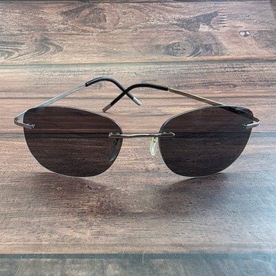 Breed BSG043GM Rimless Oval Sunglasses Gunmetal Gray Lens 53-18-150 Mens Womens