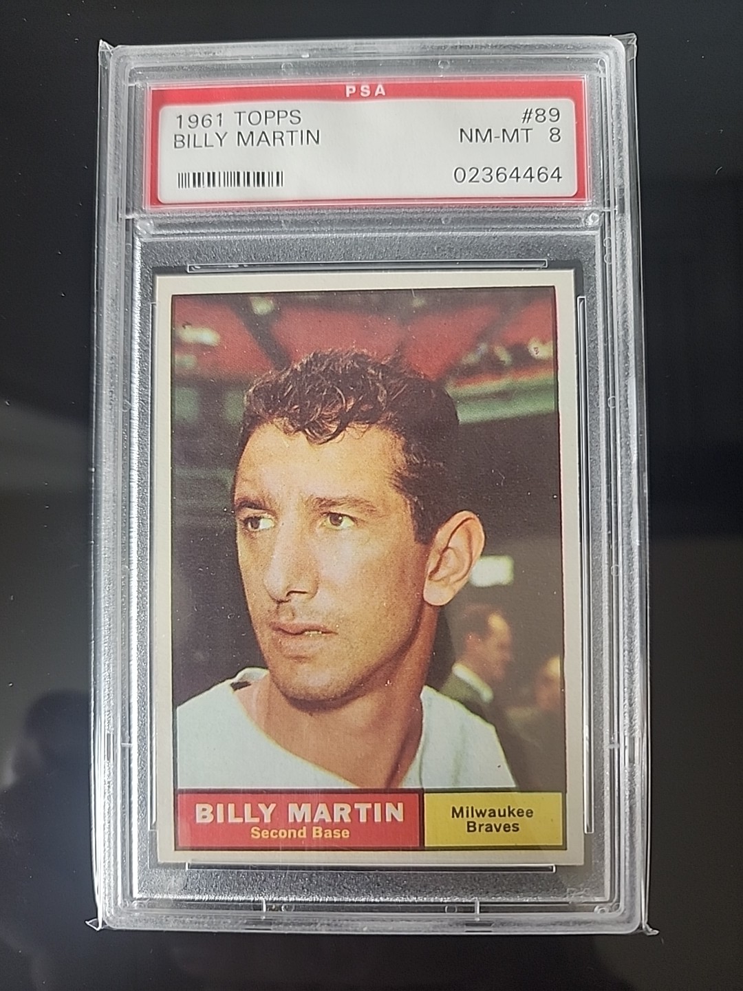 1961 Topps BILLY MARTIN #89 NM-MT PSA 8 Milwaukee Braves