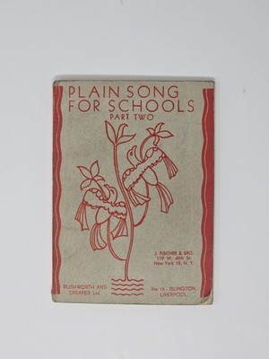 Vintage 1946 Plainsong for Schools Part II Gregorian Chant Music Book Catholic