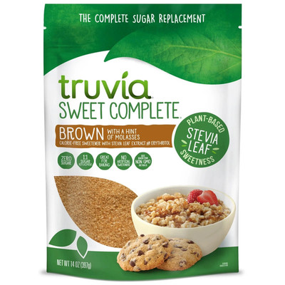 Truvia Sweet Complete Stevia Leaf Brown with a hint of Molasses 14oz Bag