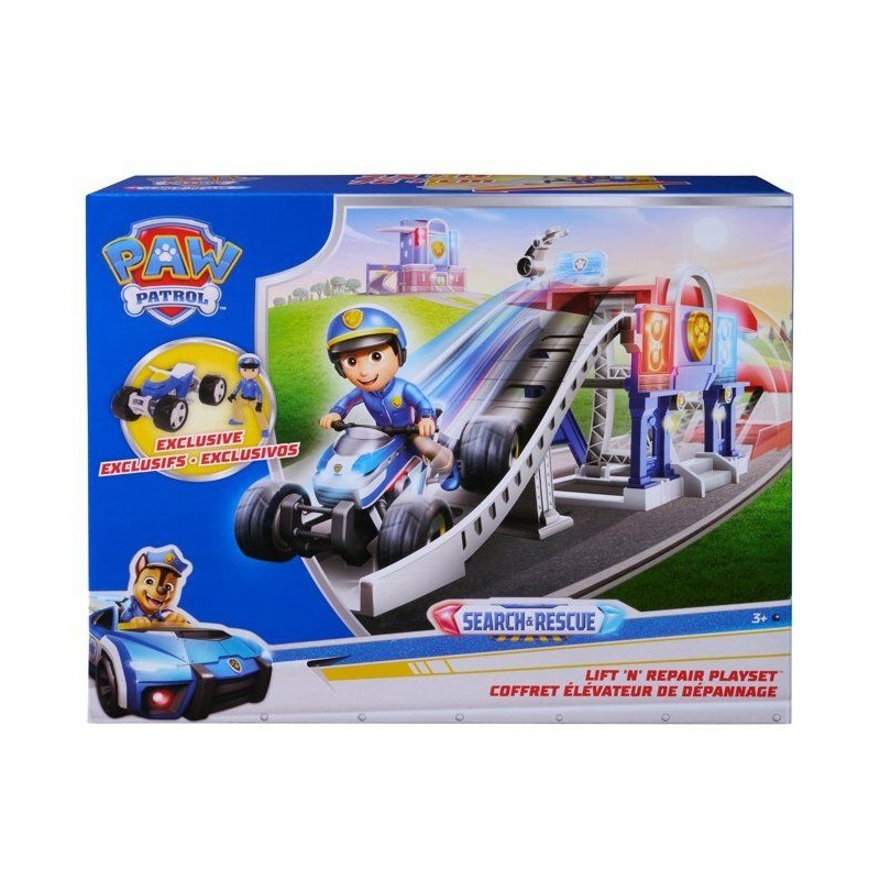 Playset lift & repair Pat'Patrouille avec ascenseur de secours mécanique